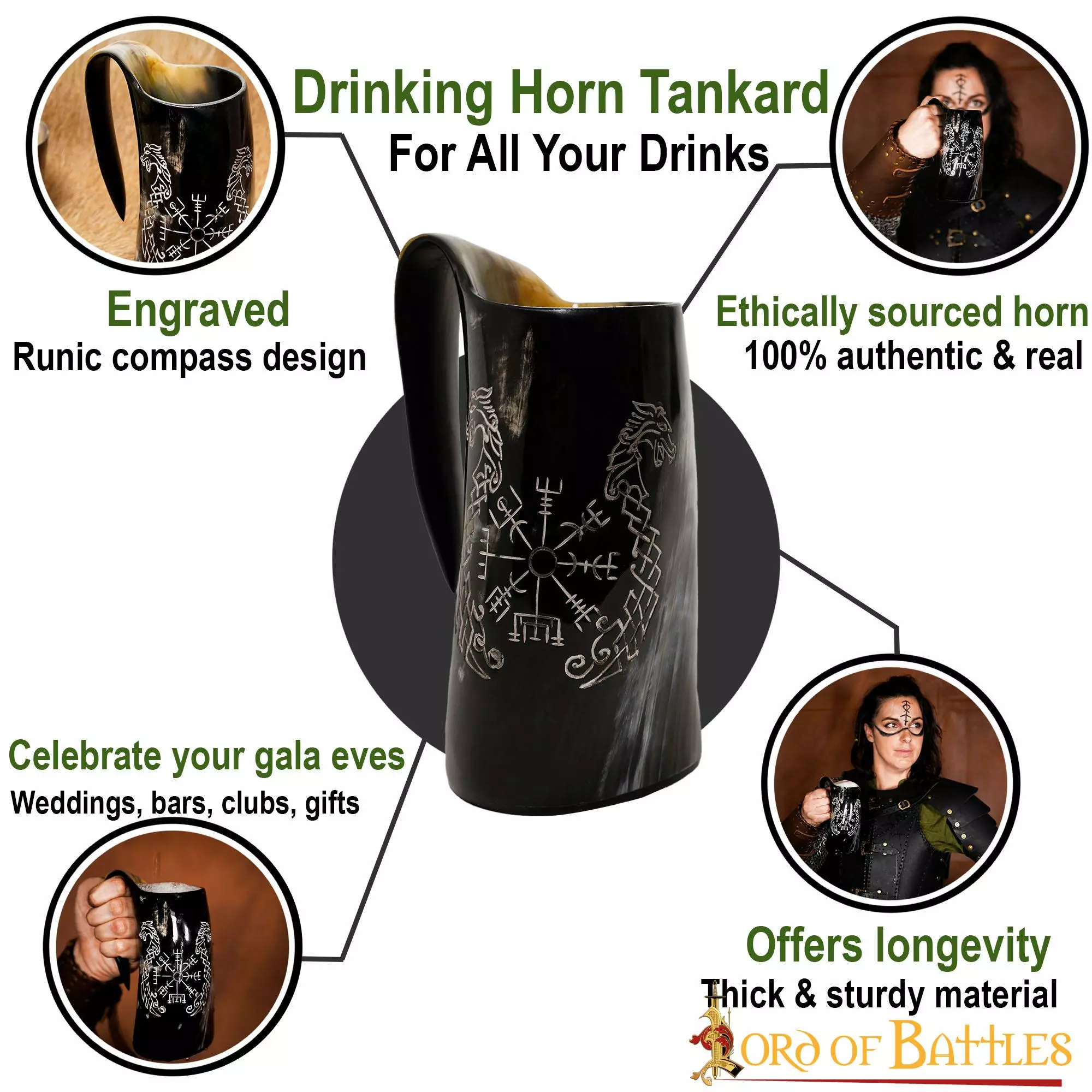 Taza De Cerveza Medieval Vikinga Vegvisir Tankard Hecha A Mano Con Auténtico Cuerno De Buey 6 Taza De Cerveza Medieval Vikinga Vegvisir Tankard Hecha A Mano Con Auténtico Cuerno De Buey - Imagen 4