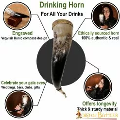Cuerno De Brújula Vikingo Con Jormungandr Fabricado A Mano Con Auténtico Cuerno De Buey -Armadura Ventas 60621 1 1