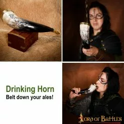 Cuerno De Brújula Vikingo Con Jormungandr Fabricado A Mano Con Auténtico Cuerno De Buey -Armadura Ventas 60621 2