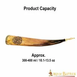 Cuerno Para Beber Con Nudo De Escudo Vikingo Hecho A Mano Con Auténtico Cuerno De Buey -Armadura Ventas 60623 3