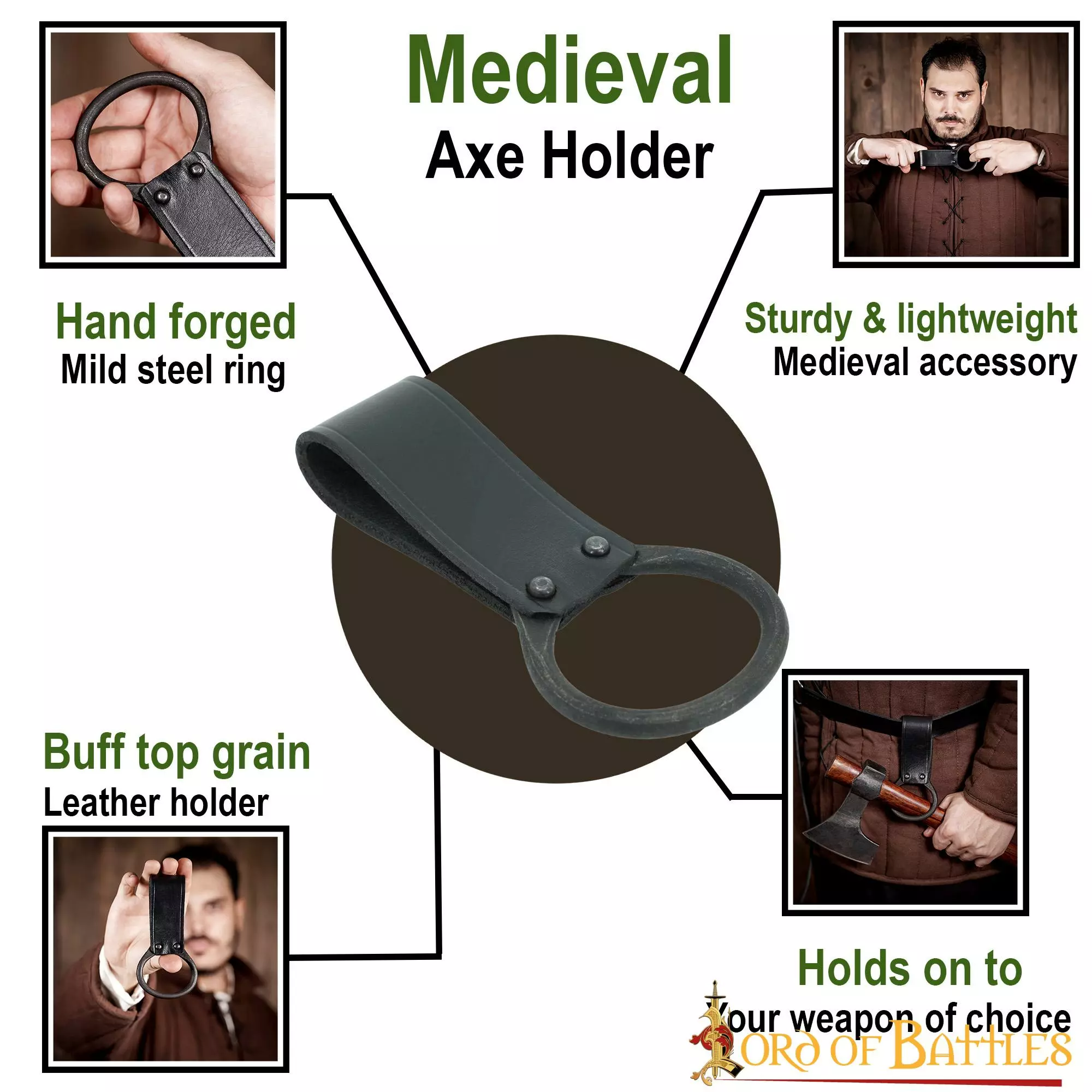 Rana Medieval De Hacha O Garrote Con Anillo De Acero Forjado 6 Rana Medieval De Hacha O Garrote Con Anillo De Acero Forjado - Imagen 4