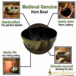 Cuenco Medieval Vikingo Accesorio Artesanal De Cuerno De Buey Auténtico -Armadura Ventas 60671 pattern 1