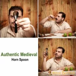 Juego De 4 Cucharas De Cuerno Auténtico Vikingo Accesorio De Cuerno Auténtico Hecho A Mano -Armadura Ventas 60673 pattern 2