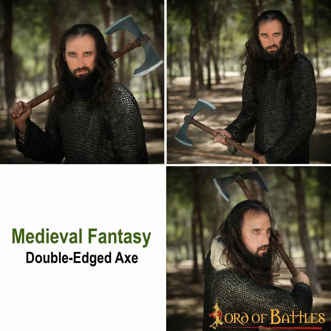 Fantasía Medieval Hacha De Doble Filo Arma Medieval Funcional 7 Fantasía Medieval Hacha De Doble Filo Arma Medieval Funcional - Imagen 5