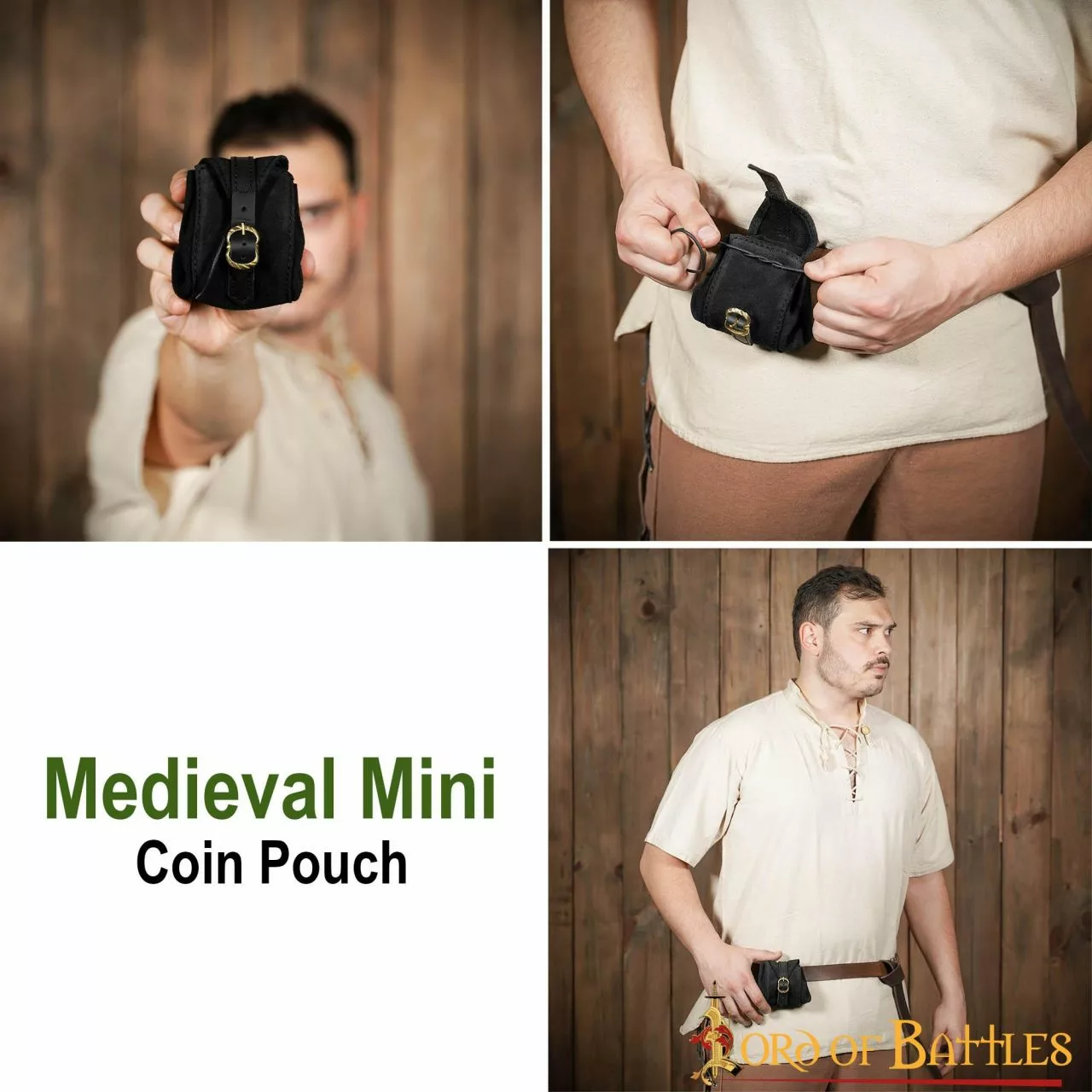 Mini Monedero Medieval Hecho A Mano En Piel Auténtica 7 Mini Monedero Medieval Hecho A Mano En Piel Auténtica - Imagen 5