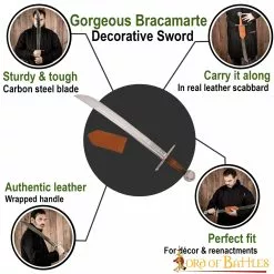 Espada Medieval Funcional Con Vaina De Cuero Auténtico -Armadura Ventas 60847 pattern1