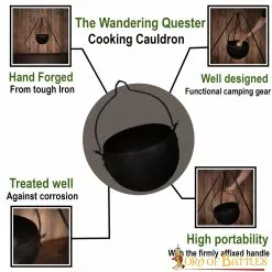 The Wandering Quester Caldero De Cocina De Hierro Forjado A Mano Accesorio De Camping -Armadura Ventas 60888 pattern1