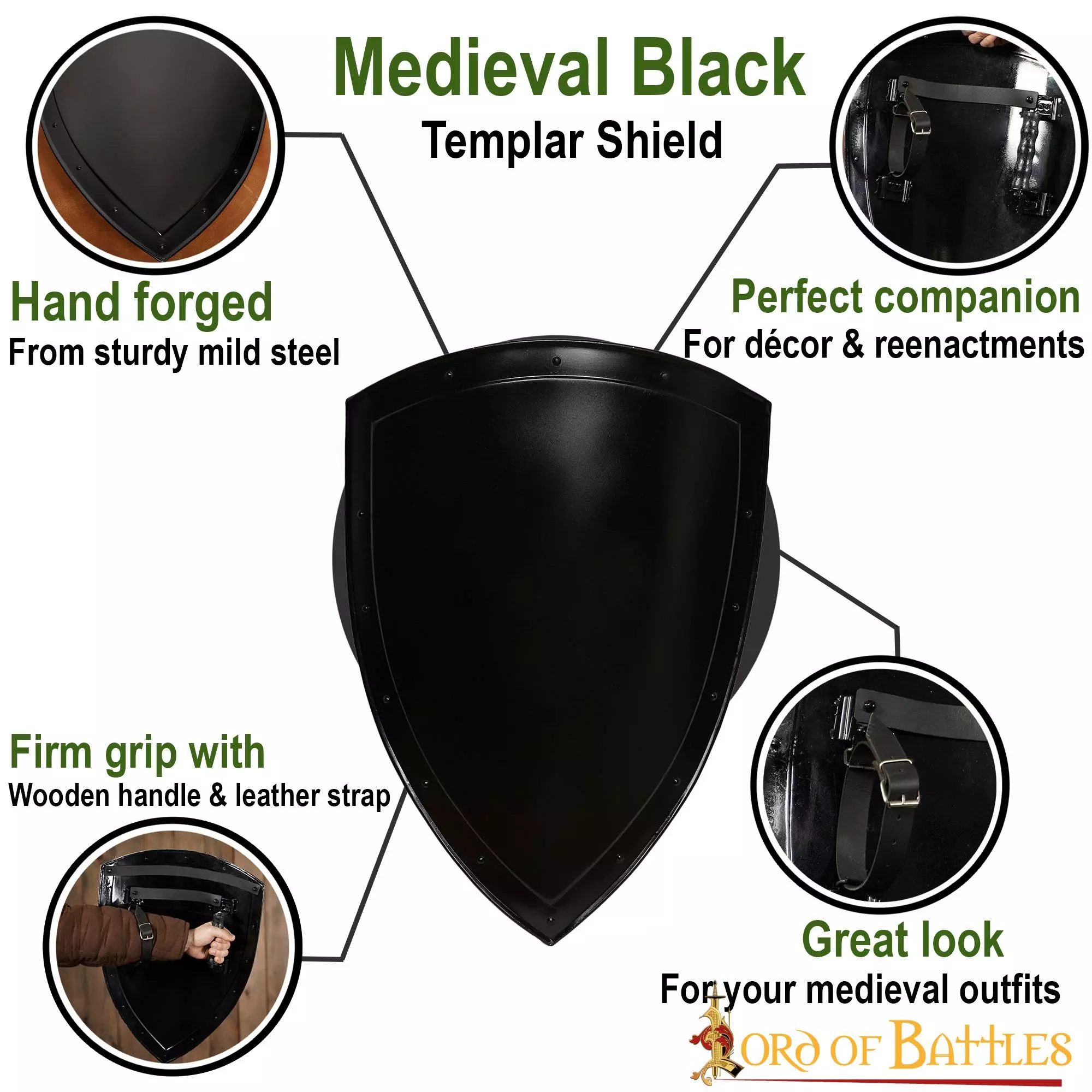 Escudo Templario Medieval Forjado A Mano Y Personalizable 6 Escudo Templario Medieval Forjado A Mano Y Personalizable - Imagen 4