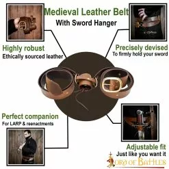 Espada Medieval De Cuero Colgante Cinturón De Cuero -Armadura Ventas 6402CBR pattern1