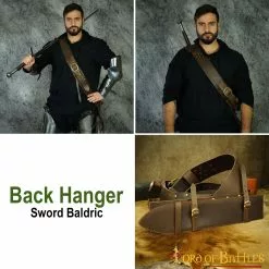 Espaldar Medieval Baldric Vaina De Espada De Cuero Genuino -Armadura Ventas 6419CBR pattern 2