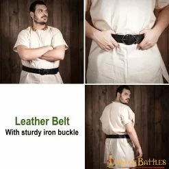 Cinturón De Cuero Auténtico De La Edad Media Con Hebilla De Hierro Forjada A Mano 12 Cinturón De Cuero Auténtico De La Edad Media Con Hebilla De Hierro Forjada A Mano -Armadura Ventas 6433BK pattern 2