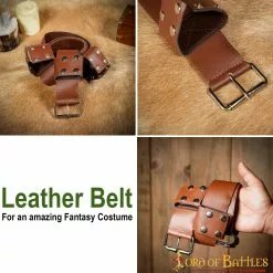 Cinturón De Cuero Artesanal Para LARP Y Cosplay -Armadura Ventas 6440BR pattern 2