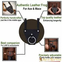 Rana Negra De Piel Auténtica Con Anilla De Acero -Armadura Ventas 6506BK pattern1 1