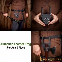 Rana Negra De Piel Auténtica Con Anilla De Acero -Armadura Ventas 6506bk pattern 2 1