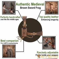 Espada Medieval Auténtica De Cuero Genuino Rana -Armadura Ventas 6513CBR pattern1