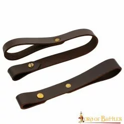 Par De Cinturones De Cuero Genuino Marrón Para Colgar Espadas