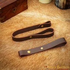 Par De Cinturones De Cuero Genuino Marrón Para Colgar Espadas -Armadura Ventas 6517BR 4