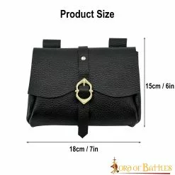 Riñonera Medieval De Cuero Auténtico Para El Mensajero -Armadura Ventas 6714BK 3 1
