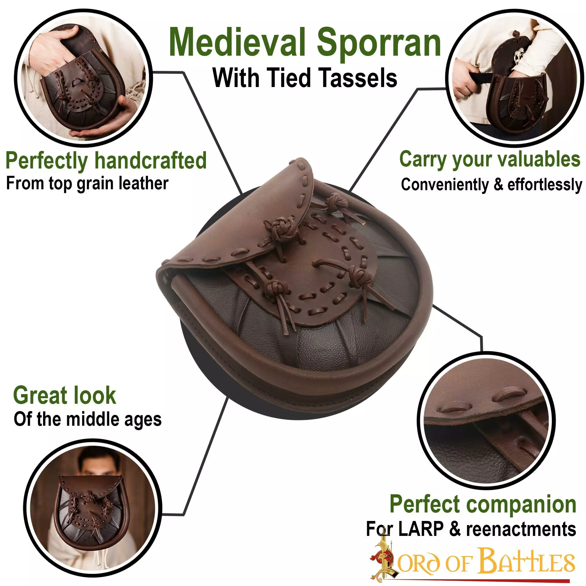 Riñonera Medieval Con Borlas Atadas 6 Riñonera Medieval Con Borlas Atadas - Imagen 4