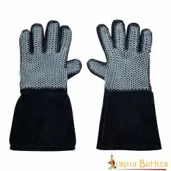 Guantes Artesanales De Ante Auténtico Con Cota De Malla A Tope