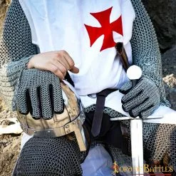 Guantes Artesanales De Ante Auténtico Con Cota De Malla A Tope -Armadura Ventas 6803BK 2