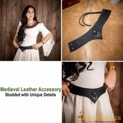 Accesorio Medieval De Cuero Auténtico Con Anilla De Acero 12 Accesorio Medieval De Cuero Auténtico Con Anilla De Acero -Armadura Ventas 6809BK pattern 2