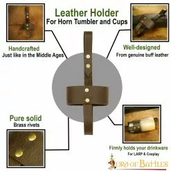Soporte Artesanal De Cuero Auténtico Para Vaso Y Tazas De Cuerno 11 Soporte Artesanal De Cuero Auténtico Para Vaso Y Tazas De Cuerno -Armadura Ventas 6816CBR pattern 1