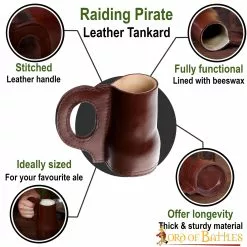 Jarra De Cuero Pirata De Asalto Fabricada A Mano En Cuero Auténtico -Armadura Ventas 6902 pattern 1 1 scaled 1