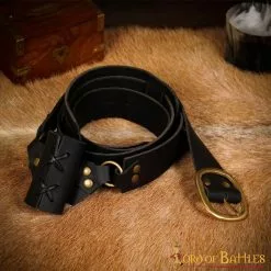 Cinturón Medieval De Cuero Auténtico Con Colgador Para Espada