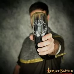 Cuerno Para Beber De La Runa De Protección Algiz Con Decoración De Latón Cuerno De Buey Auténtico 13 Cuerno Para Beber De La Runa De Protección Algiz Con Decoración De Latón Cuerno De Buey Auténtico -Armadura Ventas 7 137