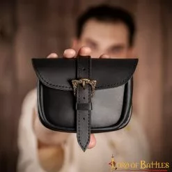 Riñonera De Cuero Hecha A Mano Con Hebilla Celta De Latón Antiguo -Armadura Ventas 7 25