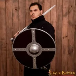 Escudo Vikingo De Madera Con Umbo De Acero Y Herrajes 13 Escudo Vikingo De Madera Con Umbo De Acero Y Herrajes -Armadura Ventas 7 70