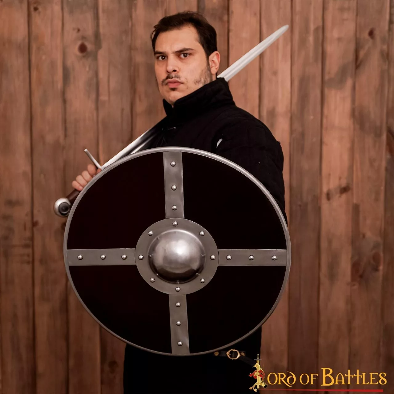 Escudo Vikingo De Madera Con Umbo De Acero Y Herrajes 8 Escudo Vikingo De Madera Con Umbo De Acero Y Herrajes - Imagen 6