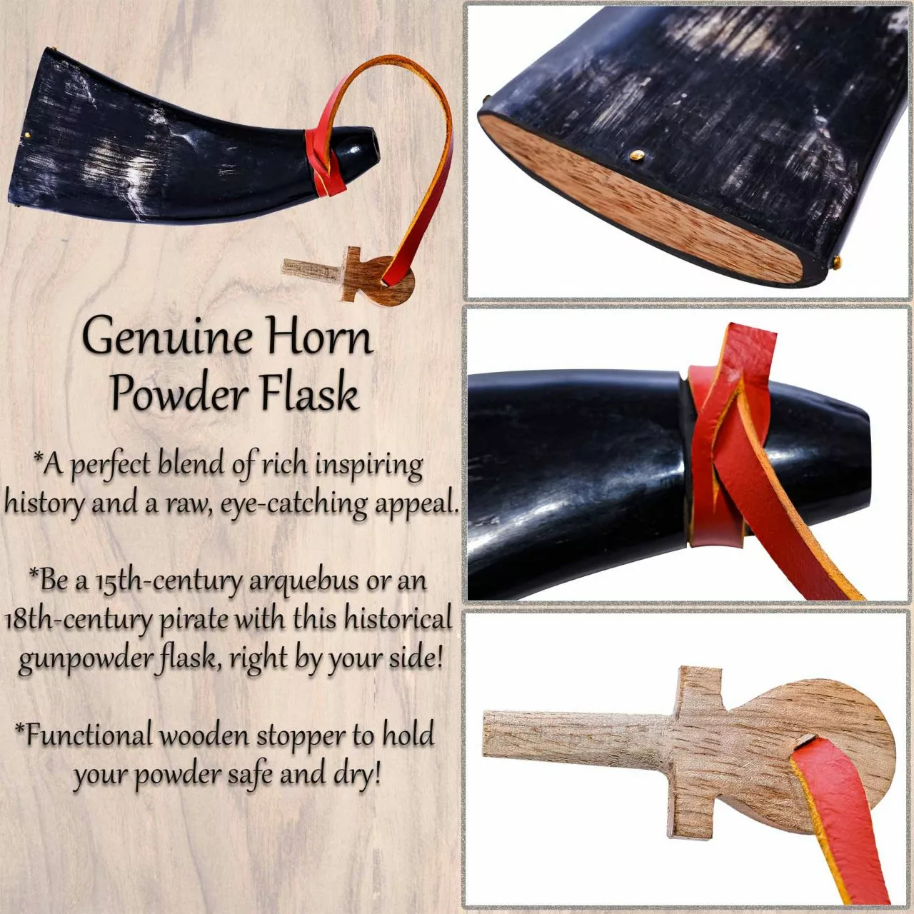 Auténtico Cuerno De Pólvora De La Edad Media 7 Auténtico Cuerno De Pólvora De La Edad Media - Imagen 5