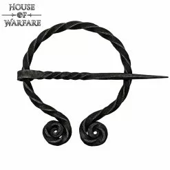 Alfiler De Capa / Peroné Histórico Forjado A Mano "The Twirled