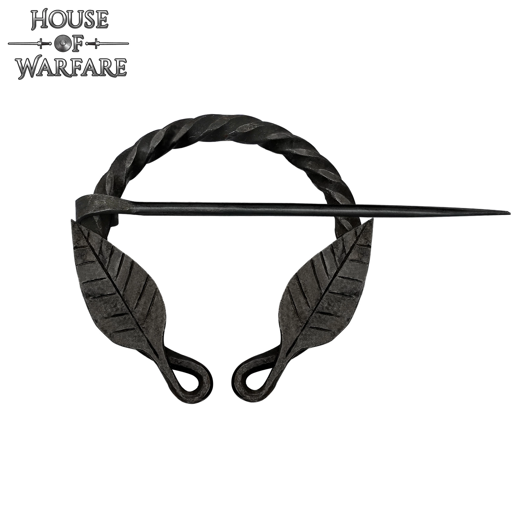 Alfiler Histórico De Fíbula / Capa Forjado A Mano Con Diseño De Hojas 3 Alfiler Histórico De Fíbula / Capa Forjado A Mano Con Diseño De Hojas