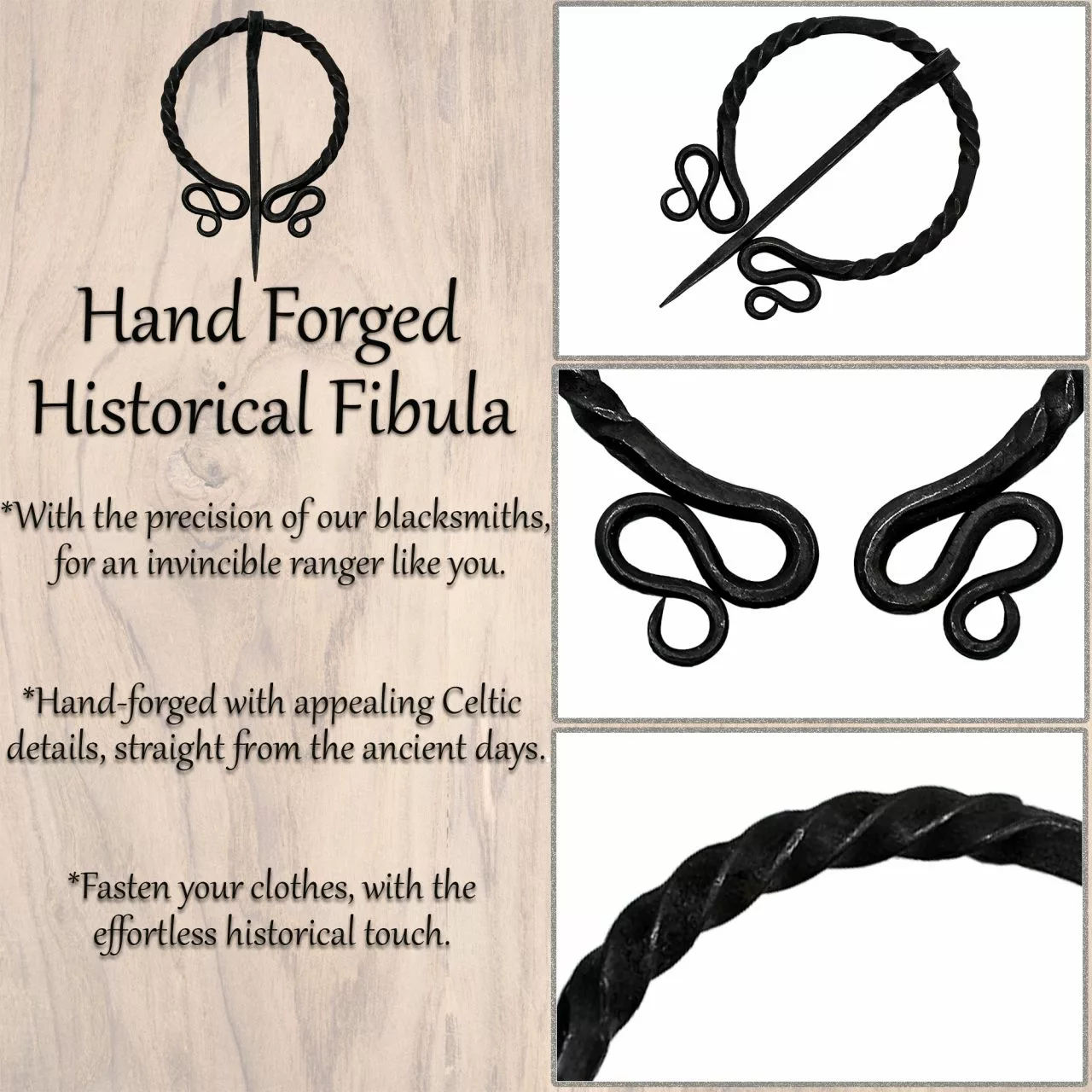 Alfiler De Capa / Peroné De Arquero élfico Histórico Forjado A Mano 8 Alfiler De Capa / Peroné De Arquero élfico Histórico Forjado A Mano - Imagen 6