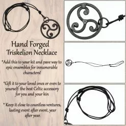 El Guerrero Celta Colgante Triskelion Forjado A Mano Con Cordón De Cuero -Armadura Ventas 700509 Pattern 2