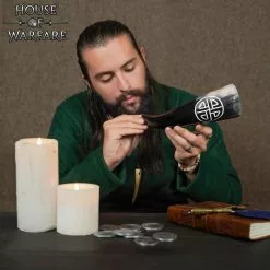 Cuerno Para Beber De Guerrero Vikingo Con Diseño De Valknut Tallado A Mano -Armadura Ventas 700522 5