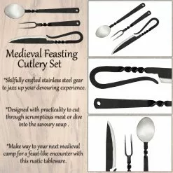 Juego De Cubiertos Para Banquetes Medievales Acero Inoxidable 13 Juego De Cubiertos Para Banquetes Medievales Acero Inoxidable -Armadura Ventas 700812 Pattern 2 1