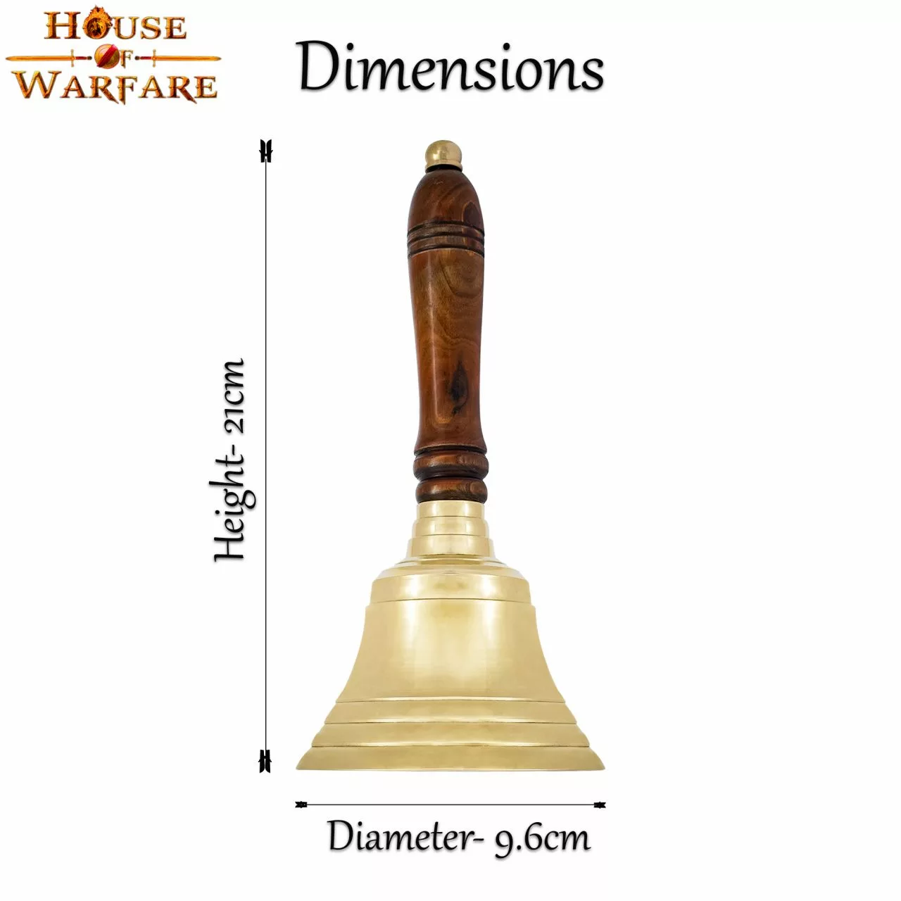 Robusta Campana De Mano De Latón Macizo Para Maestro De Escuela Servicio De Llamada Y Pregonero Con Mango De Madera 6 Robusta Campana De Mano De Latón Macizo Para Maestro De Escuela Servicio De Llamada Y Pregonero Con Mango De Madera - Imagen 4