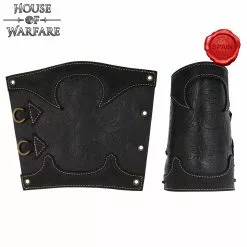 Brazales Arcanos De Cuero Auténtico Negro