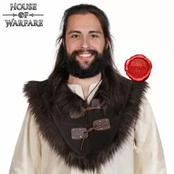 Collar Artesanal De Cuero Auténtico Con Piel Sintética Marrón