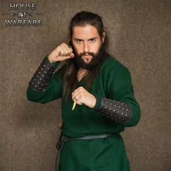 Brazaletes Jarl De Piel Auténtica Con Tachuelas -Armadura Ventas 701759BK 3