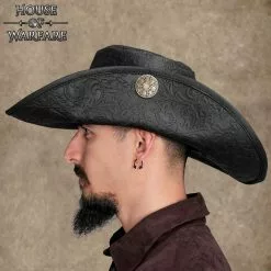 Sombrero "Flandes" De Cuero Auténtico Hecho A Mano -Armadura Ventas 701763BKE 4