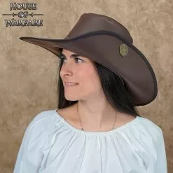 Sombrero "Flandes" De Cuero Auténtico Hecho A Mano -Armadura Ventas 701763BR 4