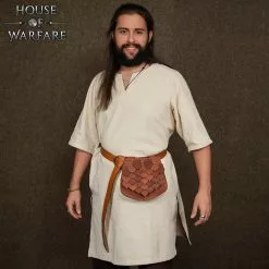 Riñonera Artesanal De Cuero Auténtico Con Escamas De Pangolín -Armadura Ventas 701777BR 5