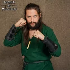 Brazales Medievales De Fantasía De Cuero Auténtico Hechos A Mano -Armadura Ventas 701784BK 4