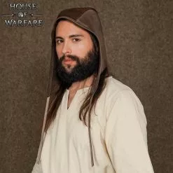 Gorra De Campesino De Cuero Auténtico Marrón Hecha A Mano -Armadura Ventas 701785BR 4