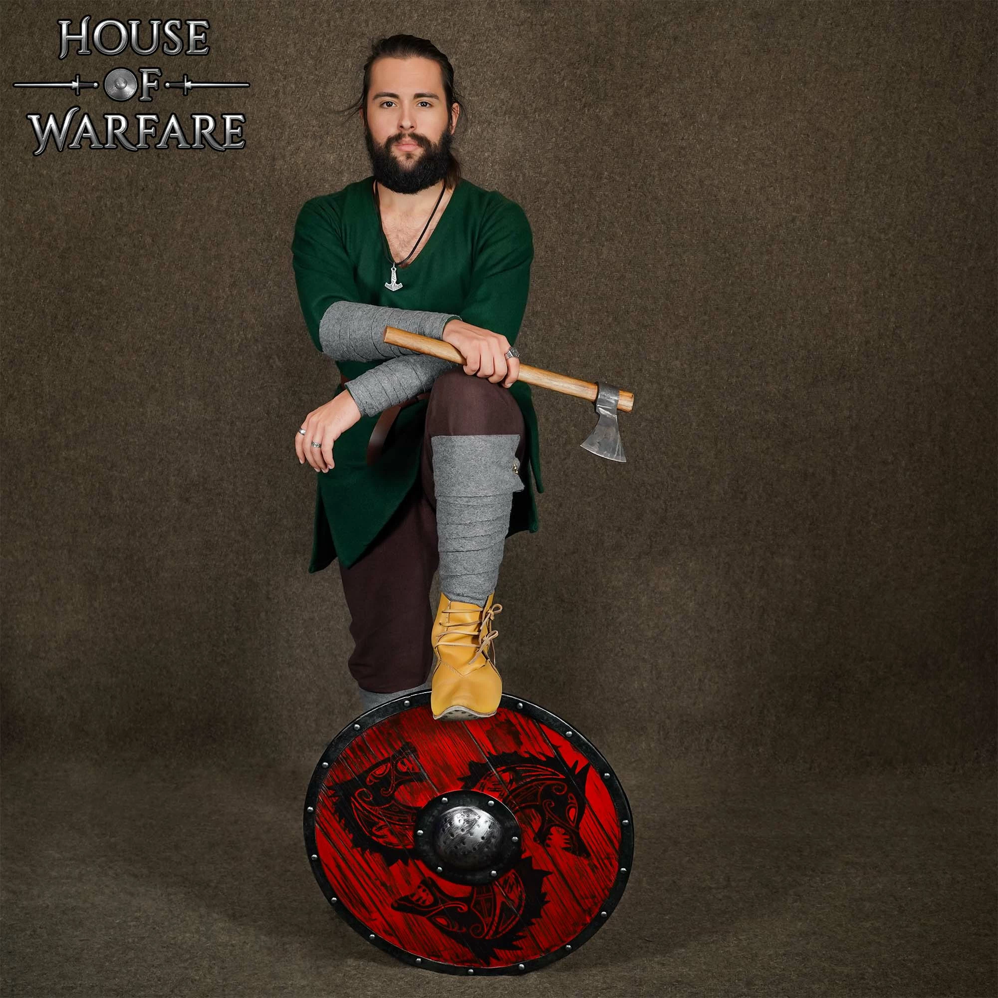 Fenrir Handcrafted Wooden Shield With 1.5 Mm Steel Shield Boss 5 Fenrir Handcrafted Wooden Shield With 1.5 Mm Steel Shield Boss - Imagen 3